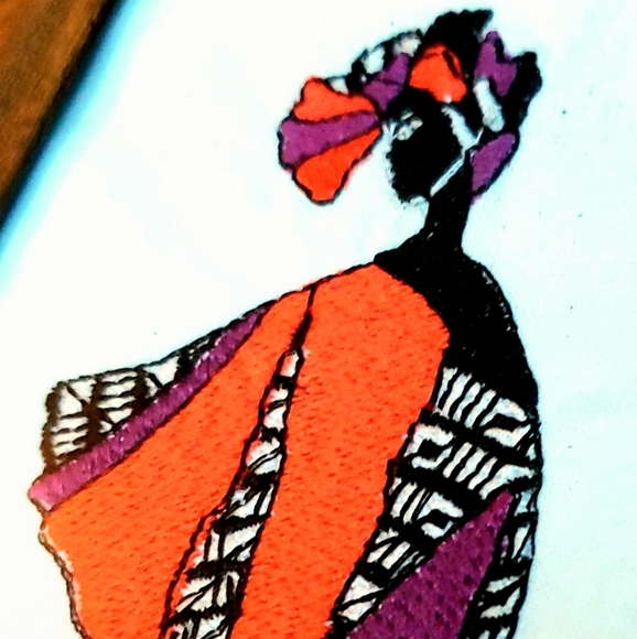 Embroidery of Black Woman in African Regalia - Picture 4 of 5